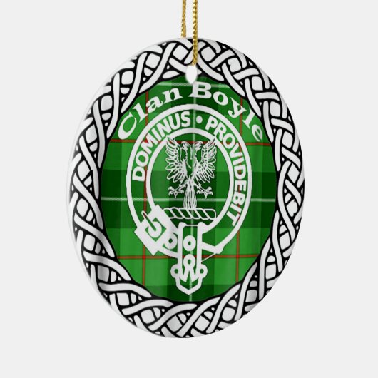 Scottish Clan Boyle Tartan en Crest Keramisch Ornament (Rechts)