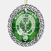 Scottish Clan Boyle Tartan en Crest Keramisch Ornament (Links)