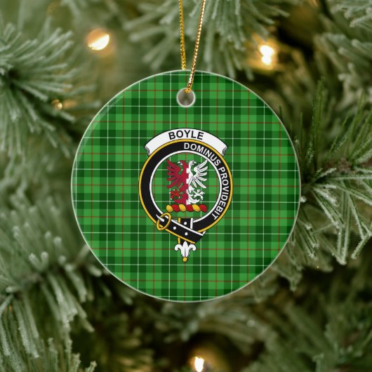 Scottish Clan Boyle Tartan en Crest Keramisch Ornament (Boom)