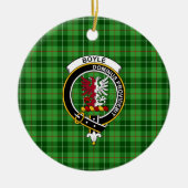 Scottish Clan Boyle Tartan en Crest Keramisch Ornament (Voorkant)