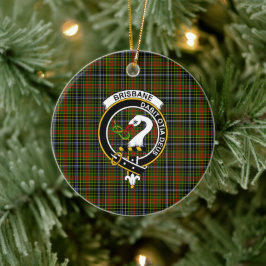 Scottish Clan Brisbane Tartan en Crest Keramisch Ornament