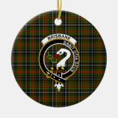 Scottish Clan Brisbane Tartan en Crest Keramisch Ornament (Voorkant)