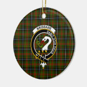 Scottish Clan Brisbane Tartan en Crest Keramisch Ornament (Links)