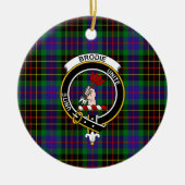 Scottish Clan Brodie Hunting Tartan and Crest Keramisch Ornament (Voorkant)