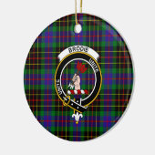 Scottish Clan Brodie Hunting Tartan and Crest Keramisch Ornament (Links)
