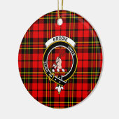Scottish Clan Brodie Modern Tartan en Crest Keramisch Ornament (Links)