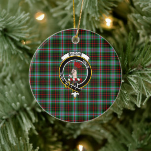 Scottish Clan Brodie Tartan en Crest Keramisch Ornament