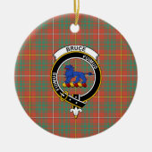 Scottish Clan Bruce Ancient Tartan and Crest Keramisch Ornament (Voorkant)
