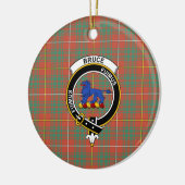 Scottish Clan Bruce Ancient Tartan and Crest Keramisch Ornament (Links)