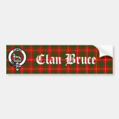 Scottish Clan Bruce Crest Badge en Tartan Bumpersticker (Voorkant)