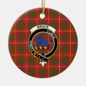 Scottish Clan Bruce Modern Tartan en Crest Keramisch Ornament (Voorkant)