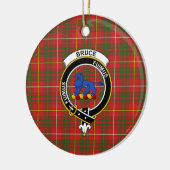 Scottish Clan Bruce Modern Tartan en Crest Keramisch Ornament (Links)