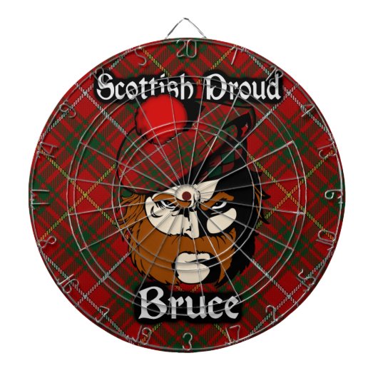 Scottish Clan Bruce Tartan Dartboard Dartbord (Voorkant)
