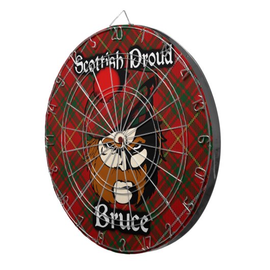 Scottish Clan Bruce Tartan Dartboard Dartbord (Voorkant Rechts)
