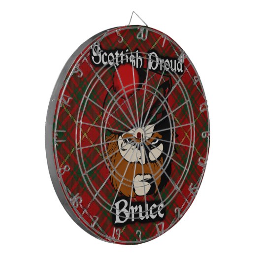 Scottish Clan Bruce Tartan Dartboard Dartbord (Voorkant Links)