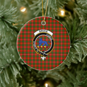Scottish Clan Bruce Tartan en Crest Keramisch Ornament