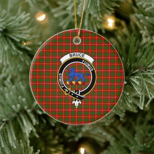 Scottish Clan Bruce Tartan en Crest Keramisch Ornament (Boom)