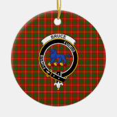 Scottish Clan Bruce Tartan en Crest Keramisch Ornament (Voorkant)