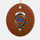 Scottish Clan Bruce Tartan en Crest Keramisch Ornament (Links)