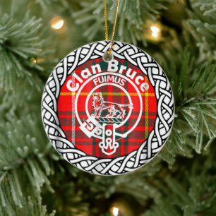 Scottish Clan Bruce Tartan en Crest Keramisch Ornament