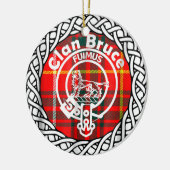 Scottish Clan Bruce Tartan en Crest Keramisch Ornament (Links)