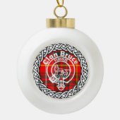 Scottish Clan Bruce Tartan en Crest Keramische Bal Ornament (Voorkant)