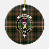 Scottish Clan Buchanan Hunting Tartan and Crest Keramisch Ornament (Voorkant)