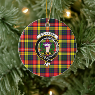 Scottish Clan Buchanan Modern Tartan en Crest Keramisch Ornament