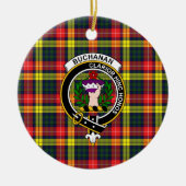 Scottish Clan Buchanan Modern Tartan en Crest Keramisch Ornament (Voorkant)