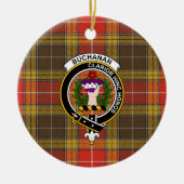 Scottish Clan Buchanan Old Set Weathered Tartan an Keramisch Ornament (Voorkant)