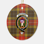 Scottish Clan Buchanan Old Set Weathered Tartan an Keramisch Ornament (Links)