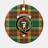 Scottish Clan Buchanan Old Sett Tartan en Crest Keramisch Ornament (Voorkant)