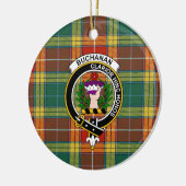 Scottish Clan Buchanan Old Sett Tartan en Crest Keramisch Ornament (Links)