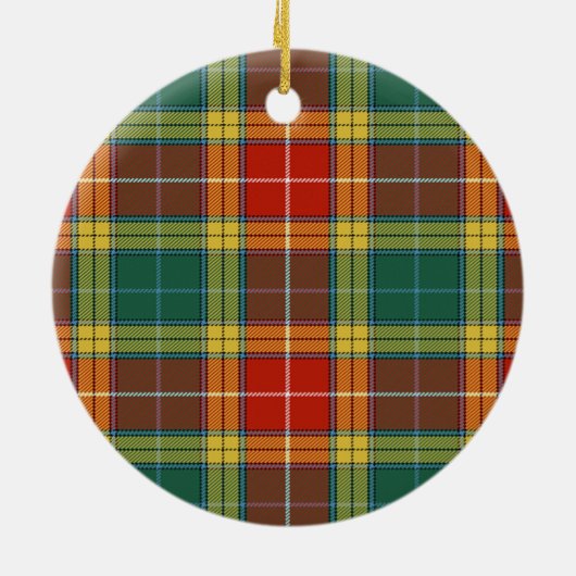 Scottish Clan Buchanan Old Sett Tartan en Crest Keramisch Ornament (Achterkant)