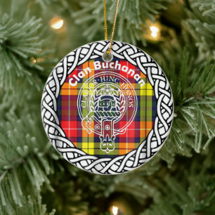 Scottish Clan Buchanan Tartan en Crest Keramisch Ornament