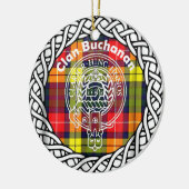 Scottish Clan Buchanan Tartan en Crest Keramisch Ornament (Links)