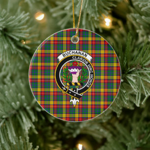 Scottish Clan Buchanan Tartan en Crest Keramisch Ornament