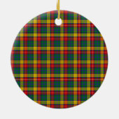 Scottish Clan Buchanan Tartan en Crest Keramisch Ornament (Achterkant)