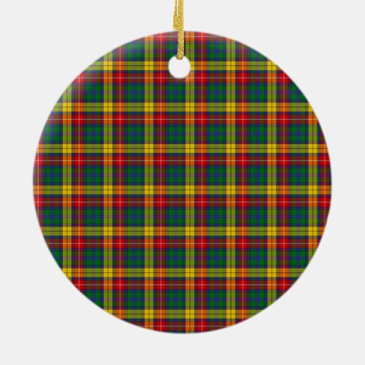Scottish Clan Buchanan Tartan en Crest Keramisch Ornament (Achterkant)