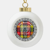 Scottish Clan Buchanan Tartan en Crest Keramische Bal Ornament (Voorkant)