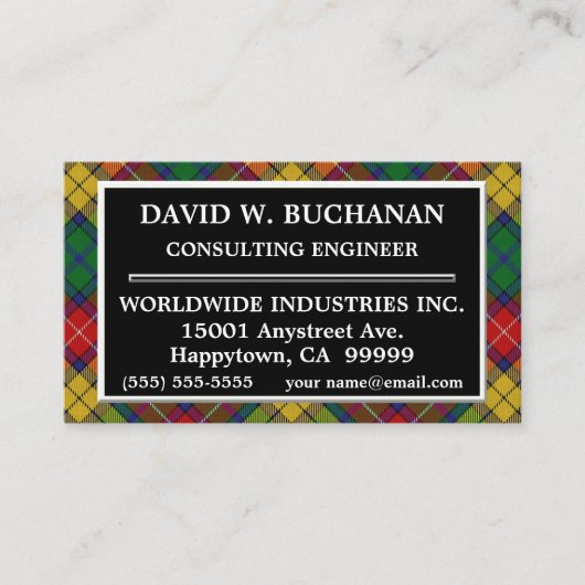 Scottish Clan Buchanan Tartan Pset Visitekaartje (Voorkant)