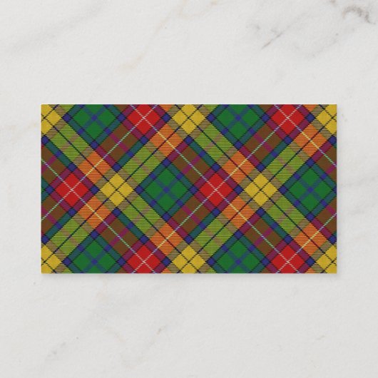 Scottish Clan Buchanan Tartan Pset Visitekaartje (Achterkant)