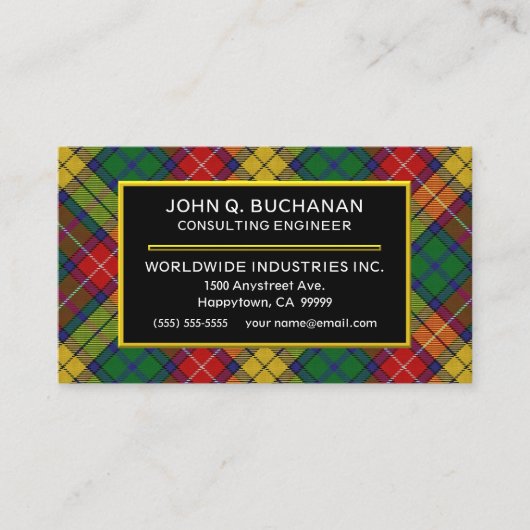 Scottish Clan Buchanan Tartan Pset Visitekaartje (Voorkant)