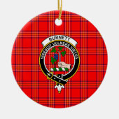 Scottish Clan Burnett Modern Tartan en Crest Keramisch Ornament (Voorkant)