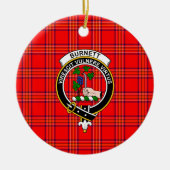 Scottish Clan Burnett Modern Tartan en Crest Keramisch Ornament (Voorkant)