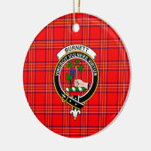 Scottish Clan Burnett Modern Tartan en Crest Keramisch Ornament (Links)