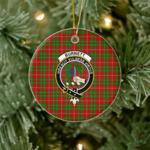 Scottish Clan Burnett Tartan en Crest Keramisch Ornament