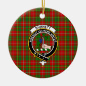 Scottish Clan Burnett Tartan en Crest Keramisch Ornament (Voorkant)