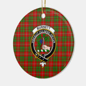 Scottish Clan Burnett Tartan en Crest Keramisch Ornament (Links)