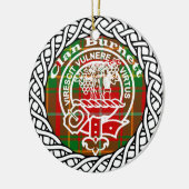 Scottish Clan Burnett Tartan en Crest Keramisch Ornament (Links)